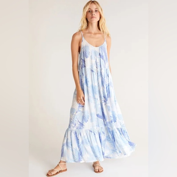 Z Supply Lido Watercolor Maxi Dress W/ Pockets - Picture 3 of 8